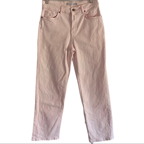 NWT Rebecca Minkoff Pink Dominica Cropped Straight Leg High Rise Jeans Size 28 - Picture 11 of 15